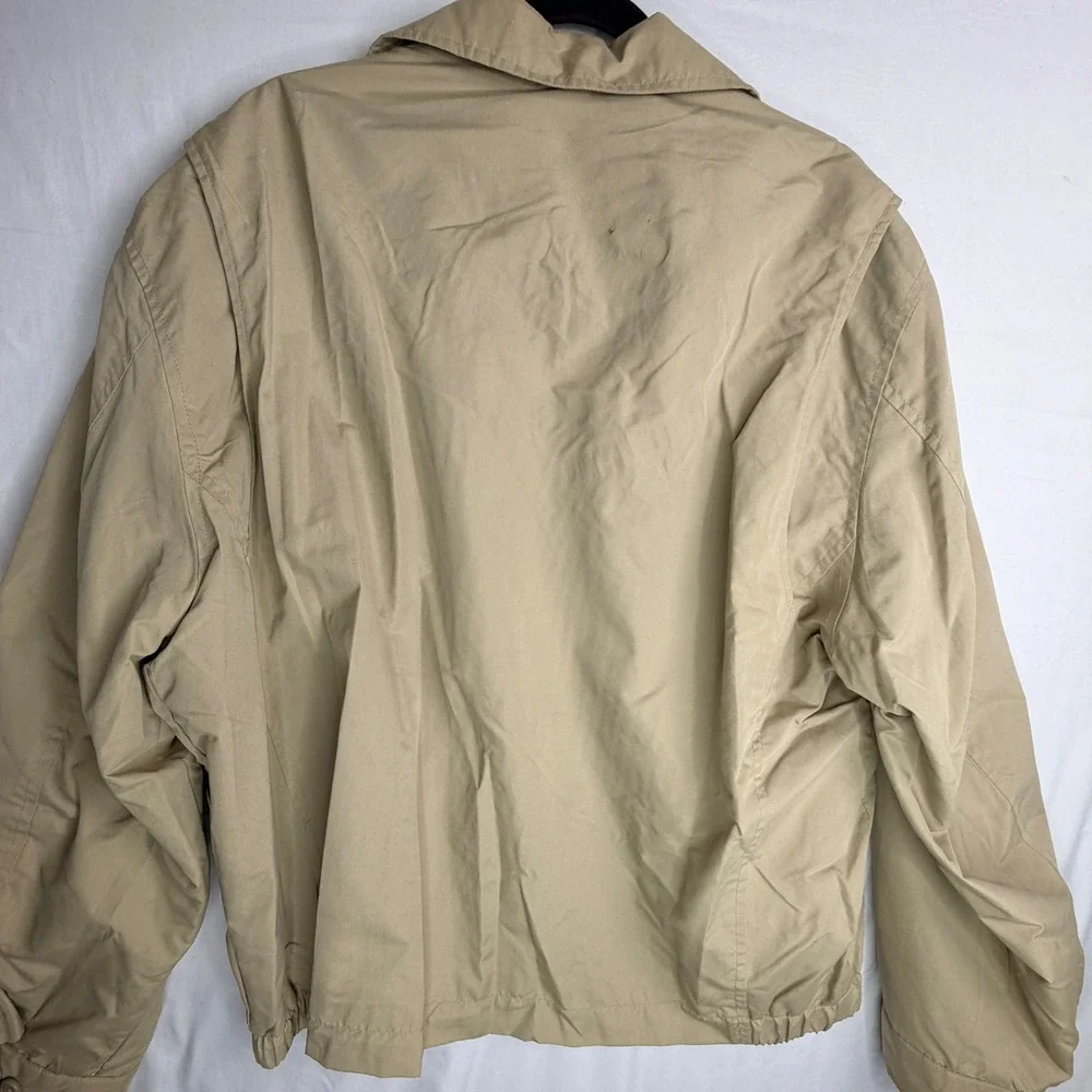 Greg Norman Tasso Elba Jacket Size L Beige Full Zip Shark Logo Harrington Mens - Picture 10 of 11